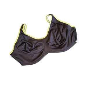 Freya Active Underwire Back Closure Black Green Sports Exercise Bra 38H